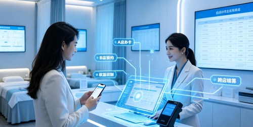 客户在A店办卡，能不能在B店预约服务？养生馆跨店预约的“权益通”怎么实现？