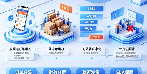 天猫、京东、抖音等订单混在一起，丽晶全渠道ERP如何用差异化寻源规则匹配不同渠道时效要求？