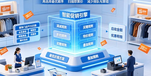服装门店满减折扣叠加算不清？POS智能促销引擎如何自动匹配最优优惠？