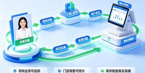 导购在闭店后通过线上链接成交了一笔订单，这单到底算不算门店的？离店收银的库存扣减与业绩归属机制