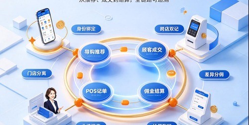 服装私域导购业绩归属与跨店分佣的POS如何选型？丽晶星云导购助手+数智门店方案
