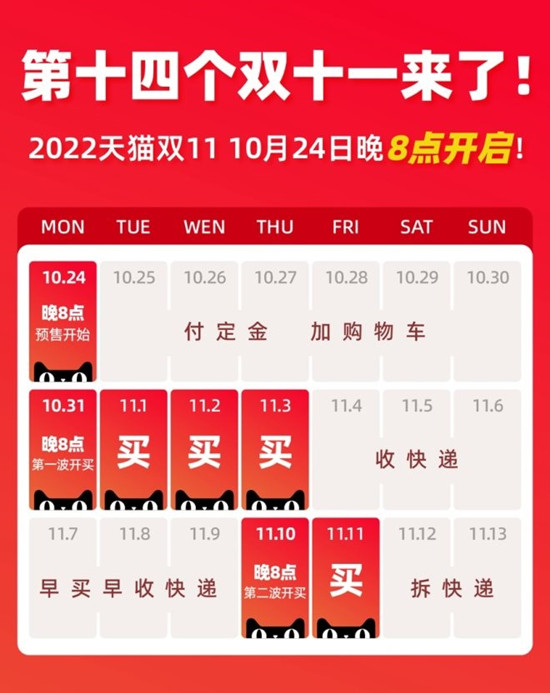 2022天猫双11活动时间确定！10月24日晚8点第一波预售开始.jpg